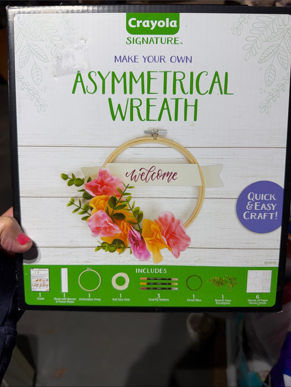 Crayola Signature Asymmetrical Wreath Kit - Pink, Yellow, Green